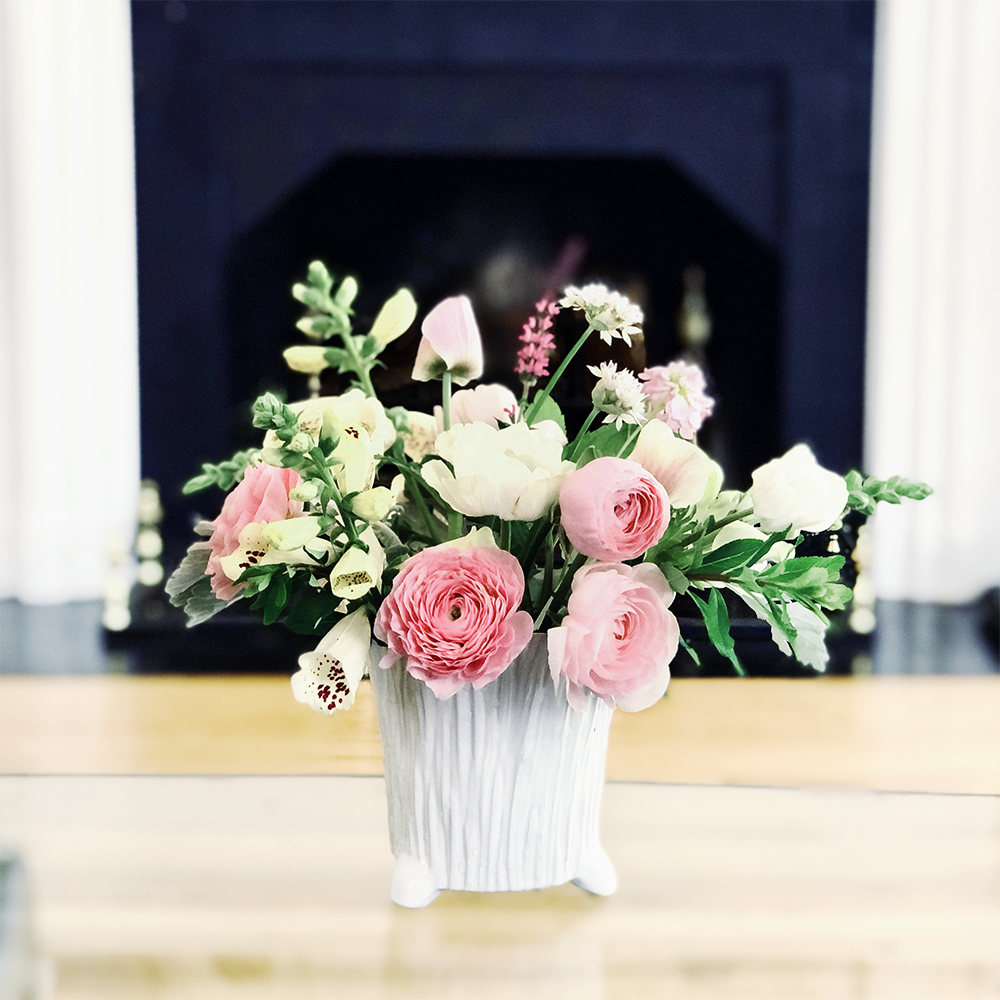 May Mixed Arrangements - Pale Soft Pinks, Greens, and Whites
